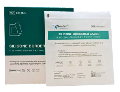 GAUZE 4X4 SILICONE BORDERED