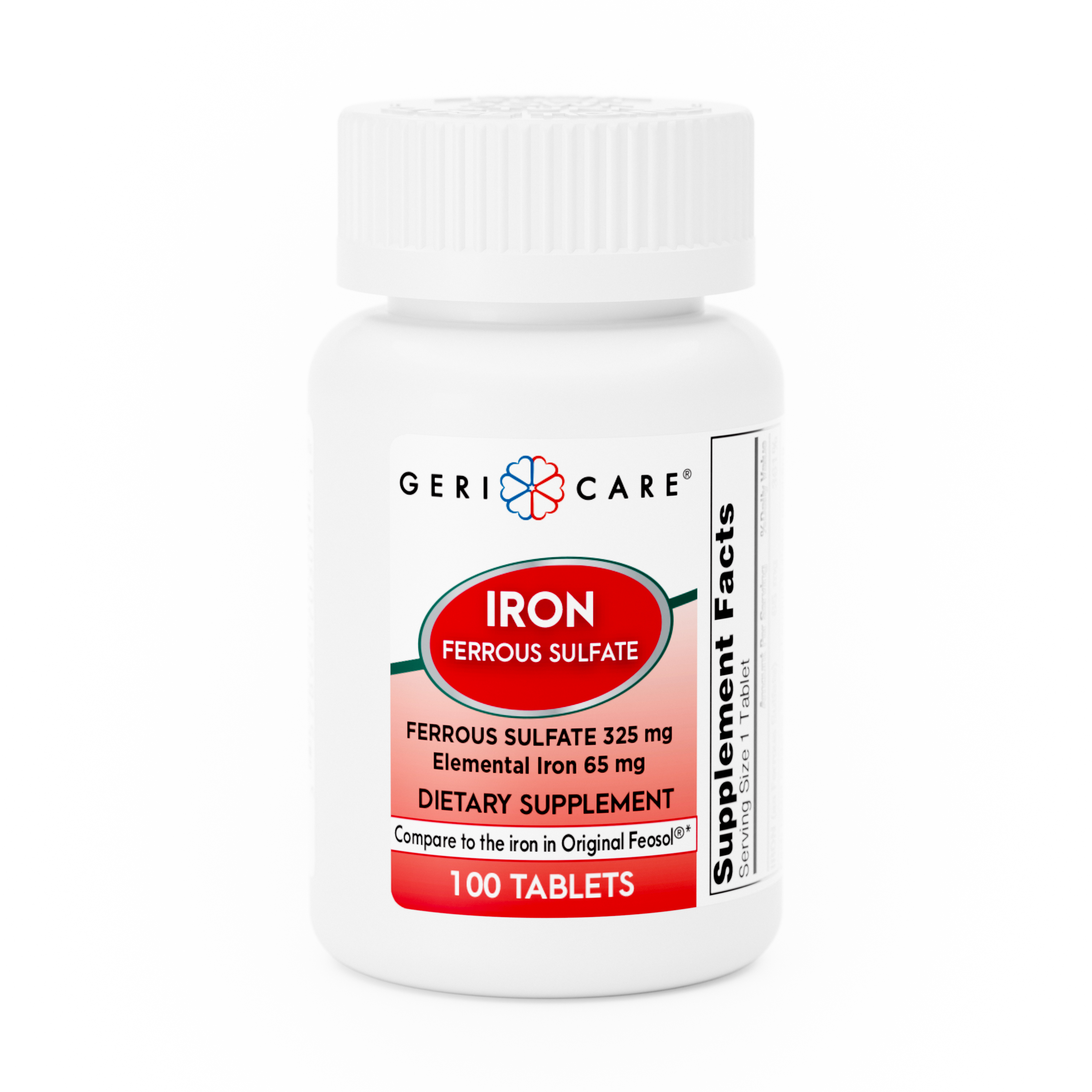 FERROUS SULFATE 325MG 100/BTL