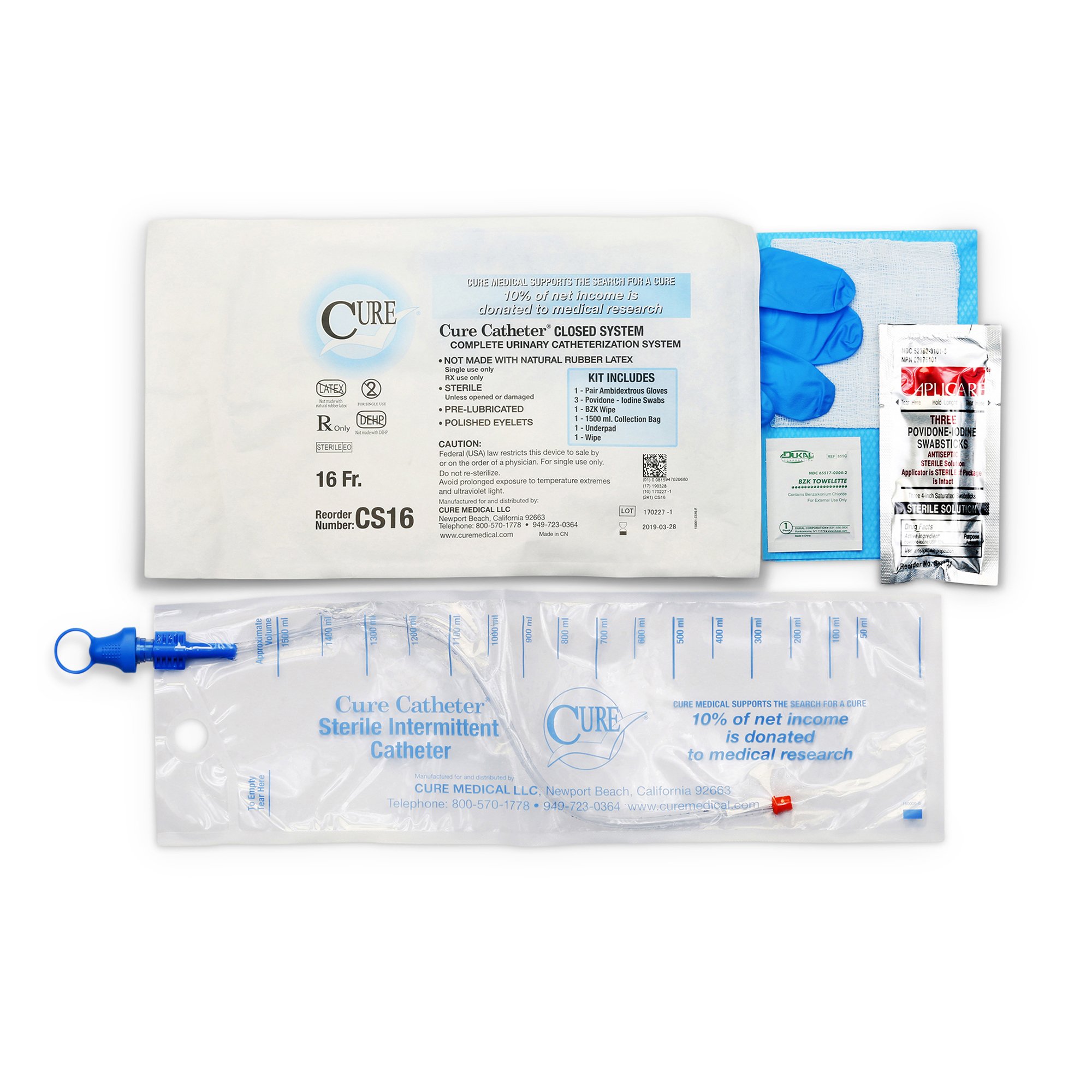 CATH CLOSED SYSTEM 16FR CS/100